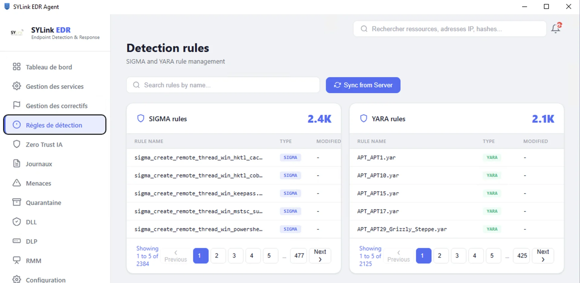 Los motores de detección integrados
