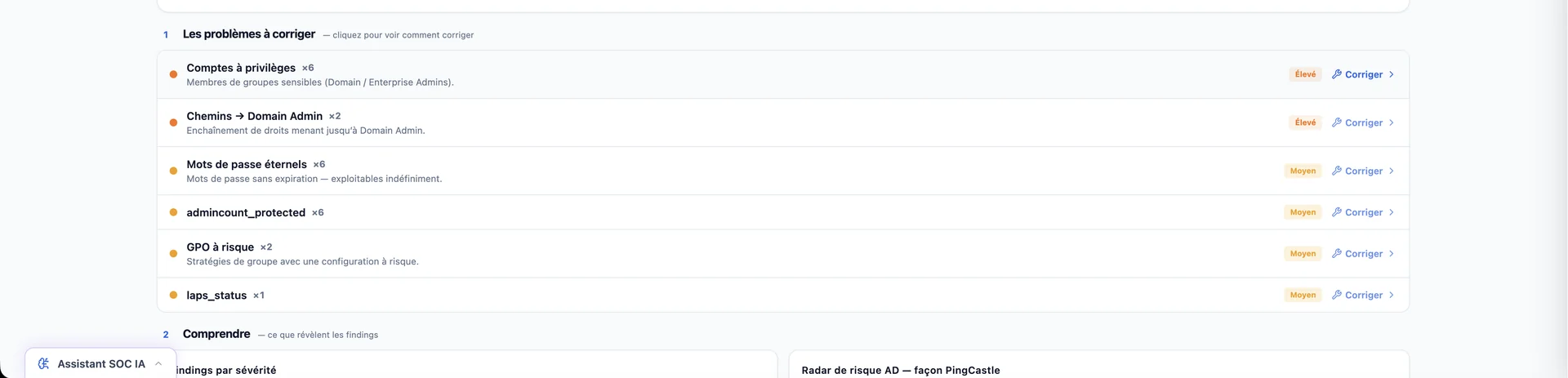 Cliquer pour agrandir Les problèmes à corriger